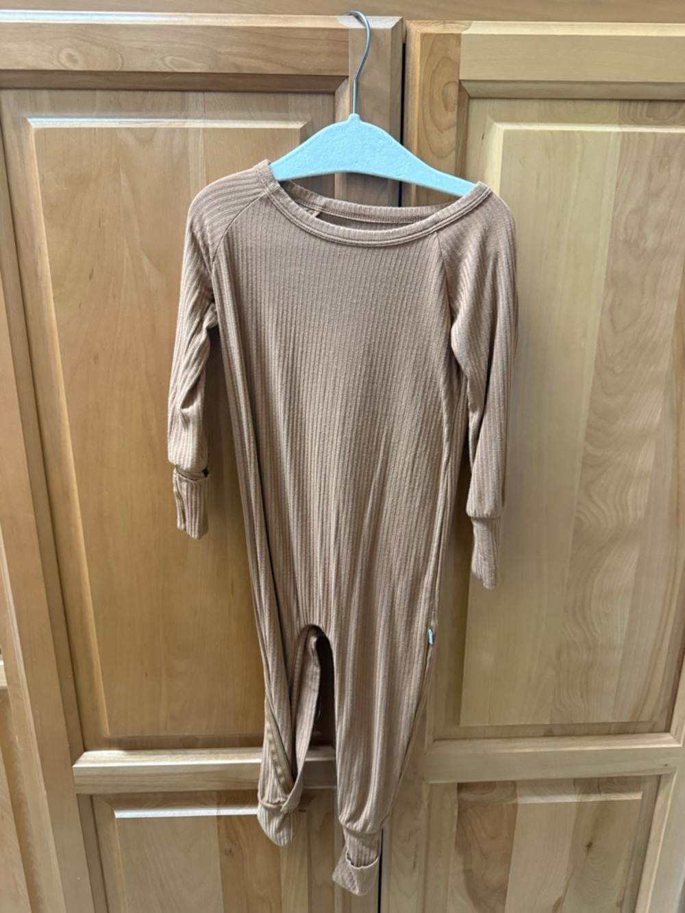 Little sleepies tan crescent zippy